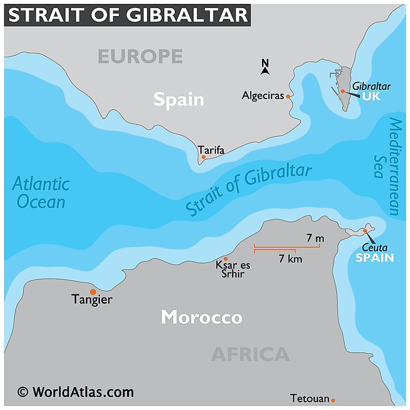 Strait of Gibraltar map