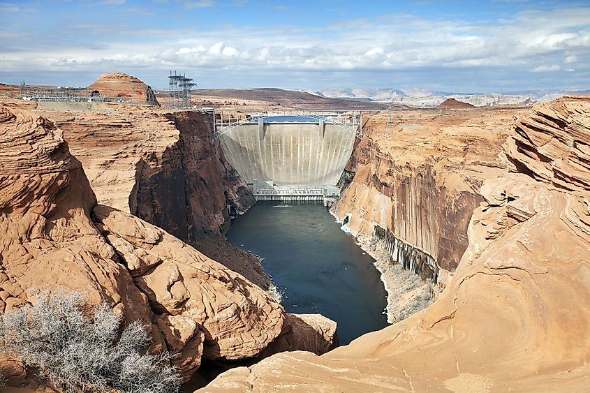 Glen Canyon Dam and Power Station at Page, Arizona