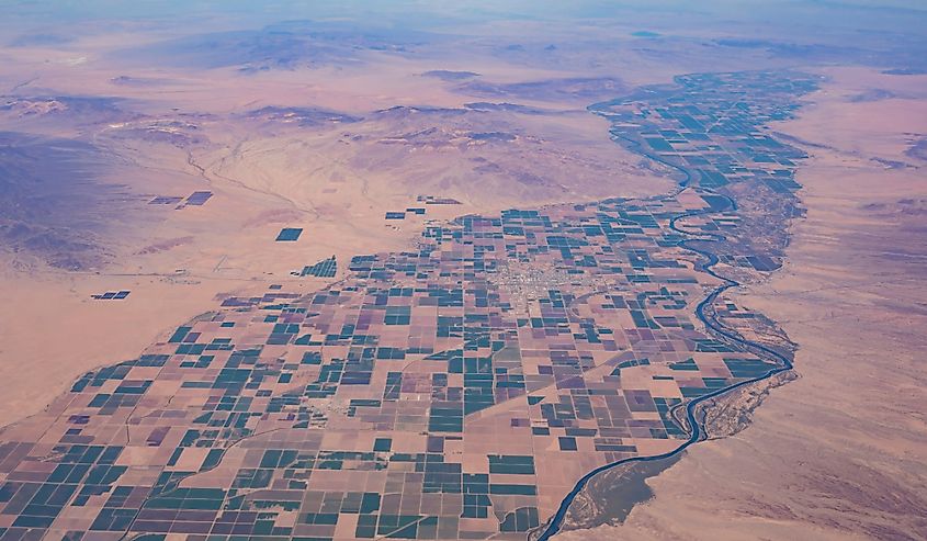 Aerial View of east Riverside County at California