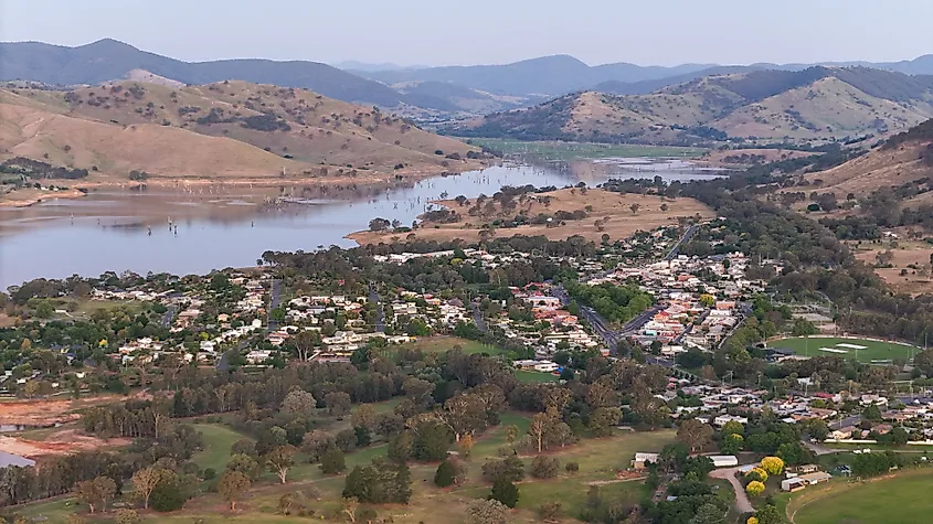 Township of Tallangatta on the shores of Lake Hume in Victoria, Australia.