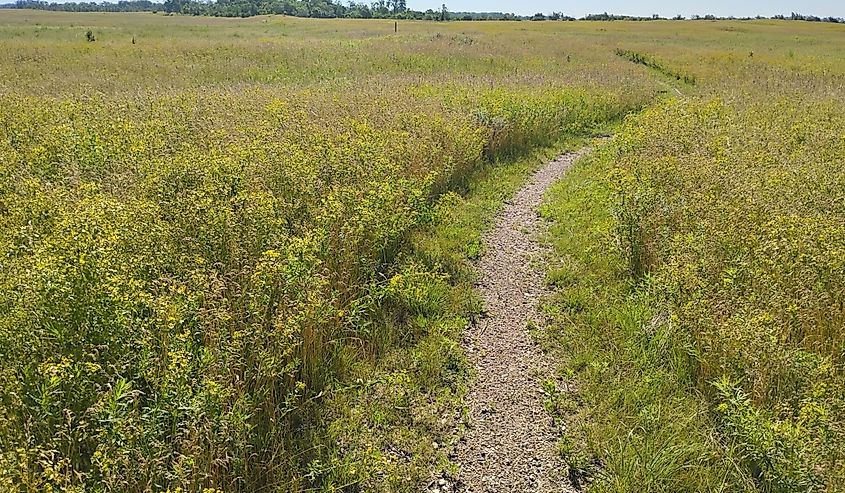Hiking trail in Sheyenne, North Dakota.