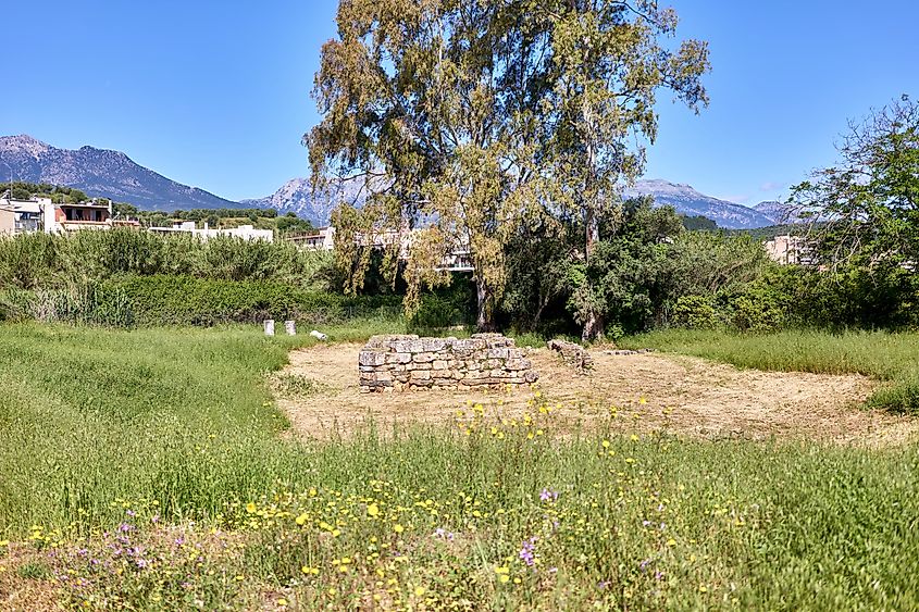 The remains of the Temple of Artemis Orthia in Sparta. Laconia, Greece.