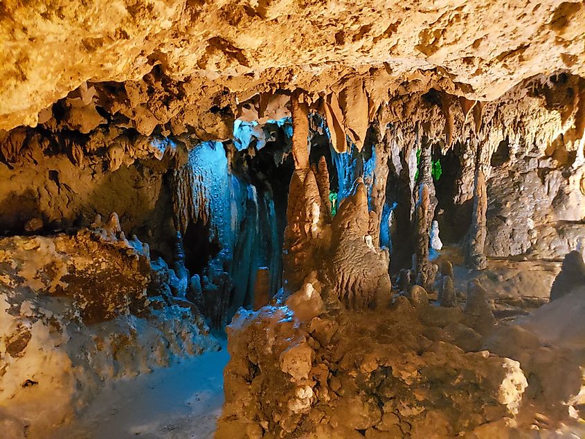 Inside the cave at Florida Caverns State Park in Marianna, Florida.