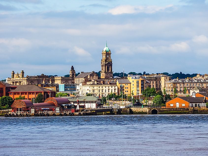 Mersey river in Liverpool, UK