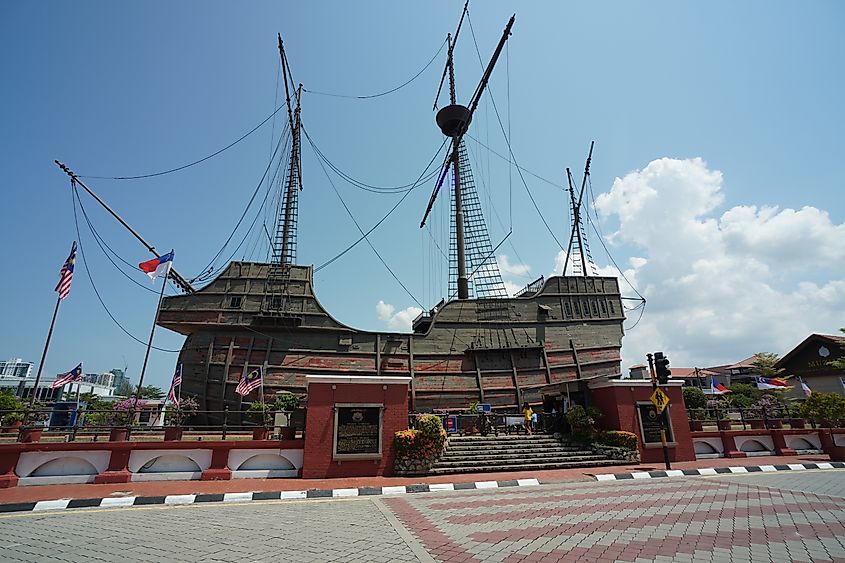 The Samudera Maritime Museum in Melaka, Malaysia, built as a replica of the Flor de la Mar.