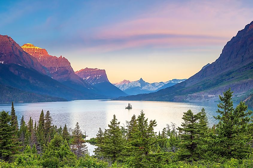 The beautiful St. Mary Lake, Montana.
