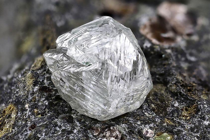 Natural diamond nestled in kimberlite.