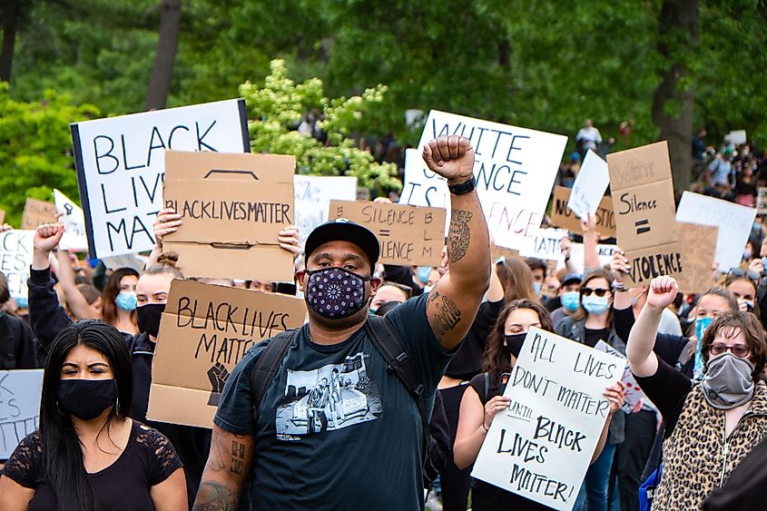 Boston people protest