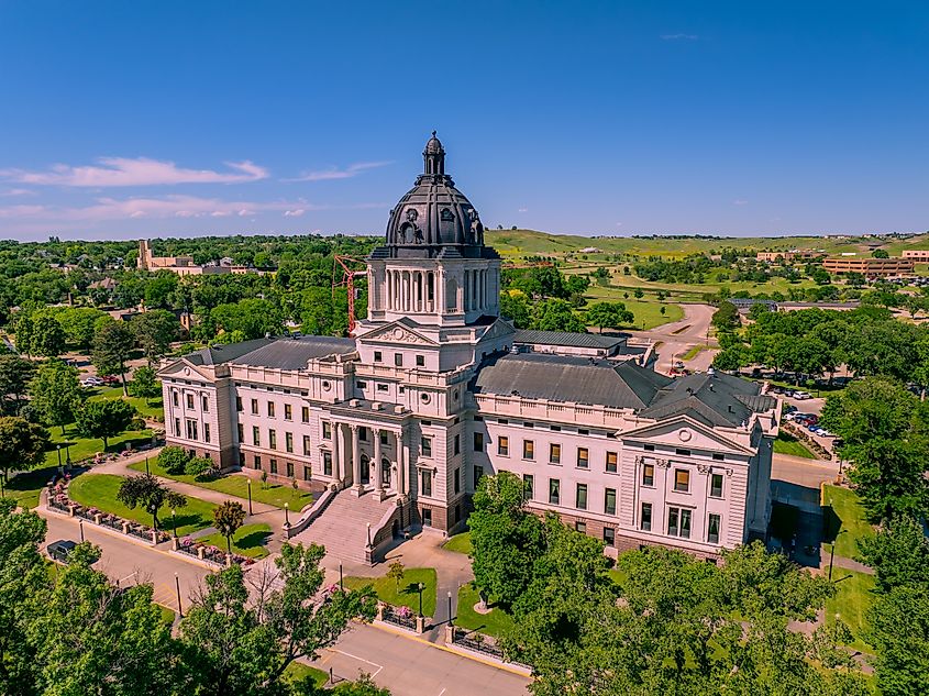 The South Dakota State Capitol in Pierre, South Dakota.