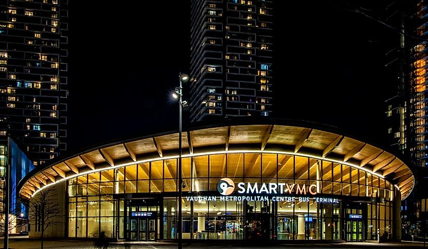 Bus Terminal at the Vaughan Metropolitan Centre, Ontario.