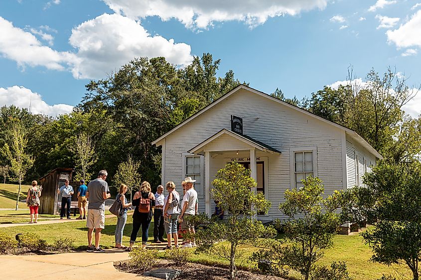 Tupelo, Mississippi, USA 10-10-2019 Tourist at the Elvis’ Childhood Church