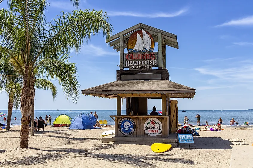  The beach area in Port Dover, Ontario, on Lake Erie. 