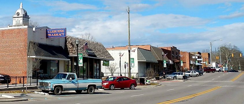 Street view of Heflin, Alabama.