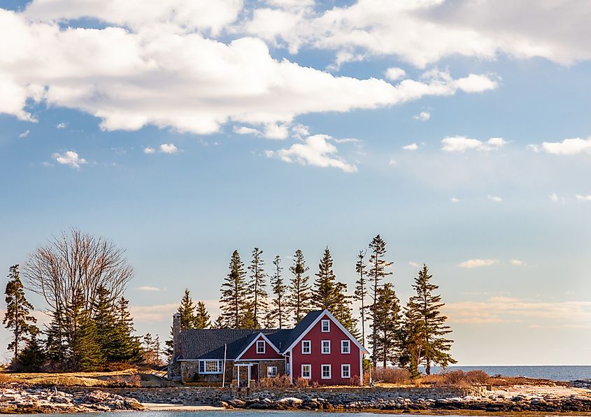 A home on Cape Island in Southport, Maine.
