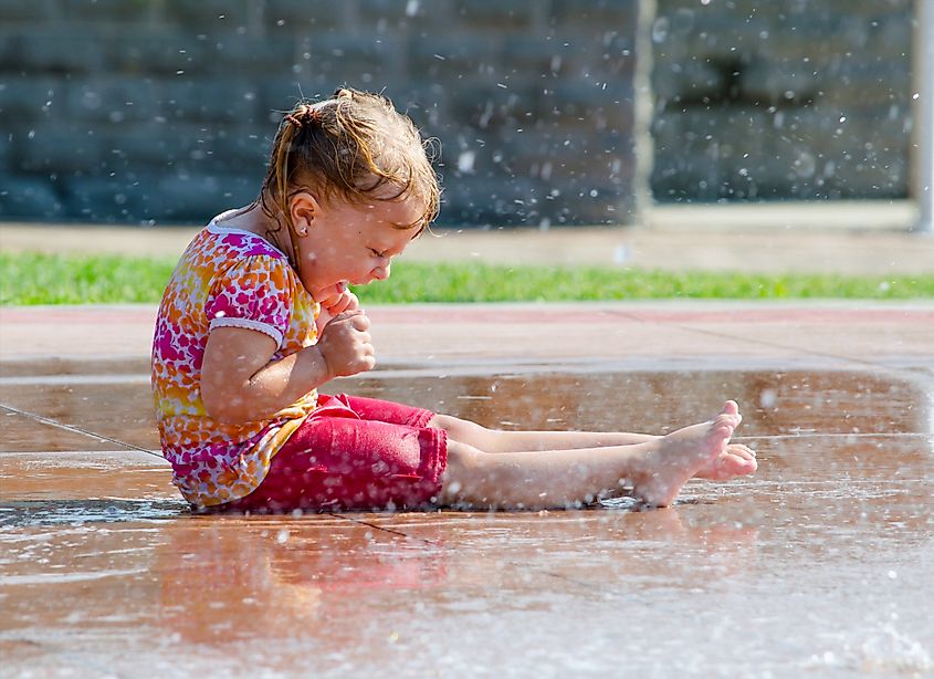 The Maize neighborhood near Wichita has a splash park.