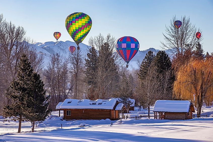 Hot air balloon festival in Winthrop, Washington.
