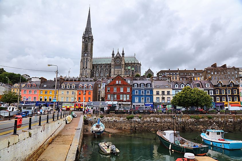 Summer view from Cobh Harbor in County Cork in Ireland