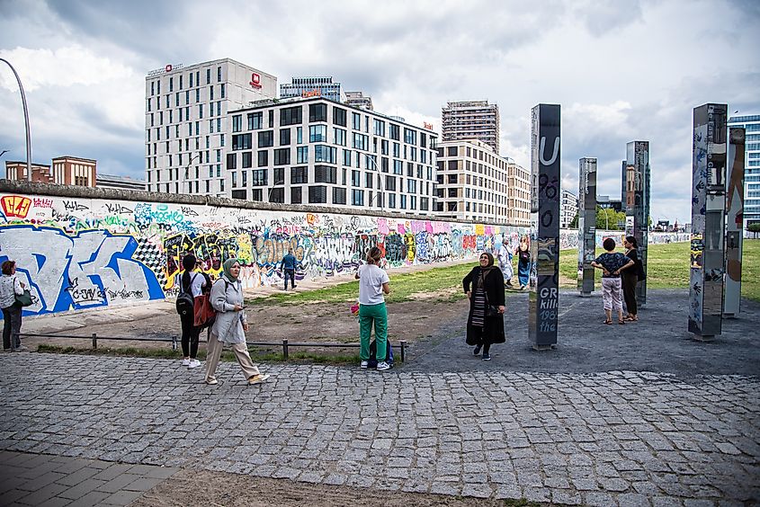 Tourists at the Berlin Wall in Berlin, Germany