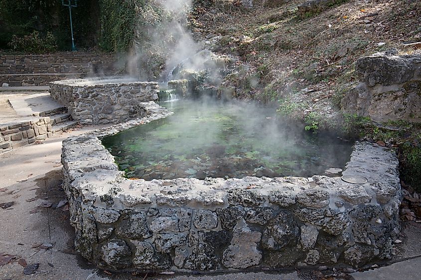 Mineral hot water in Hot Springs National Park in Arkansas