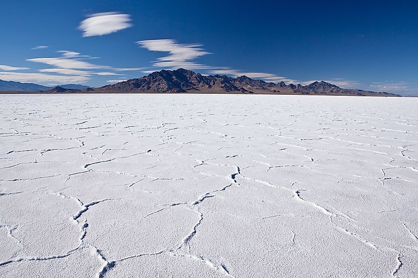The Bonneville Salt Flats in Utah