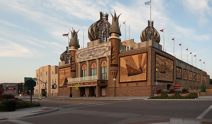 The Corn Palace building in Mitchell, South Dakota. 