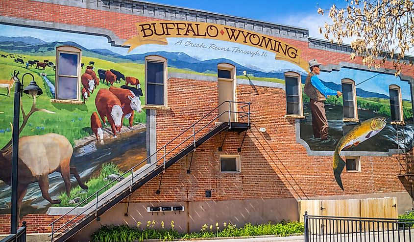 A welcoming signboard at the beautiful city of Buffalo, Wyoming