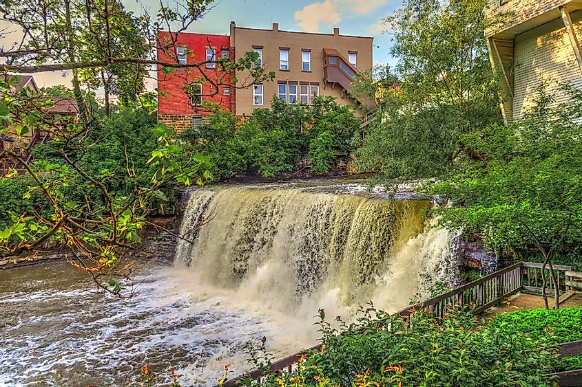 Chagrin Falls Waterfall, Ohio after a summer storm.