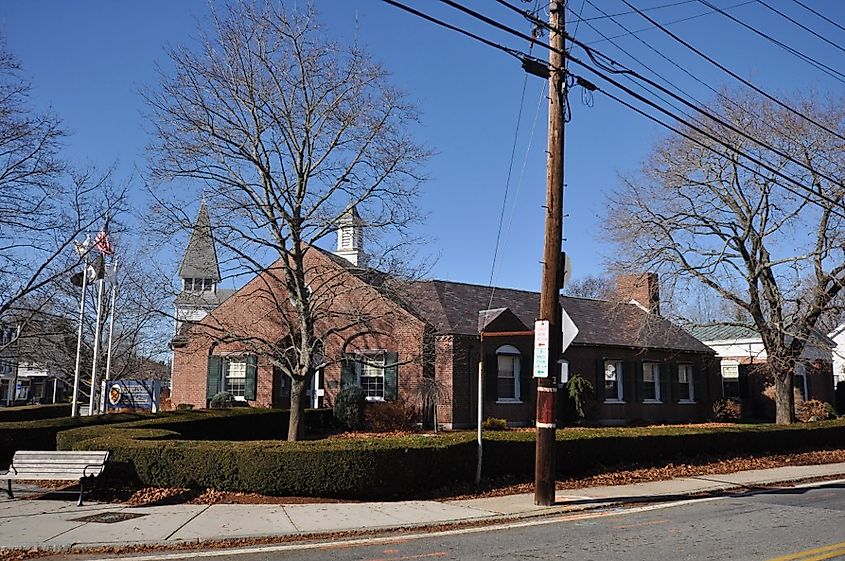 Town offices of Burrillville in Harrisville, Rhode Island.