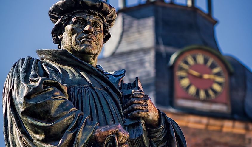 Statue of Martin Luther in Eisleben, Germany