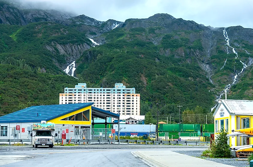 The Begich Towers in Whittier, Alaska.