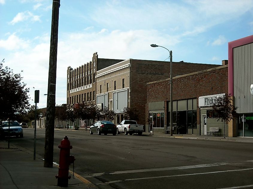 Downtown Glasgow in Montana.