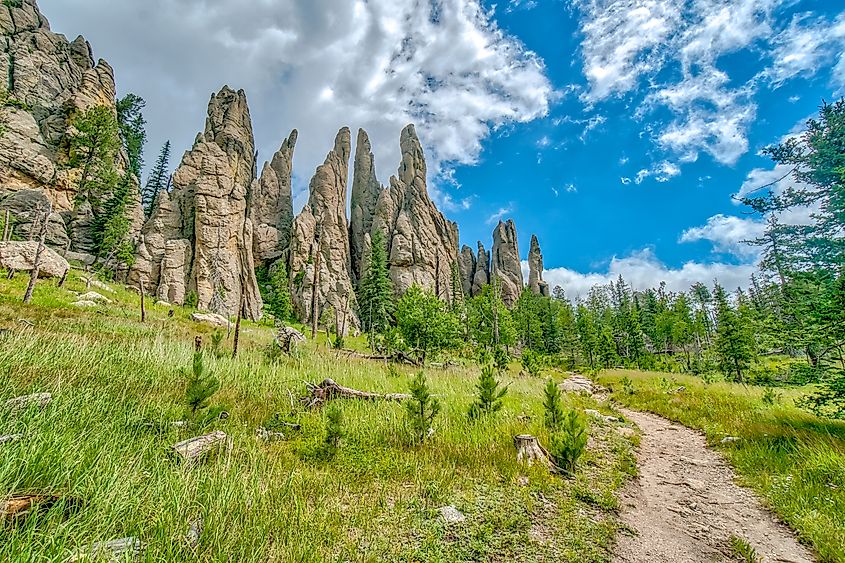 Cathedral Spires from the Needles Highway at Custer State Park in the Black Hills of South Dakota.