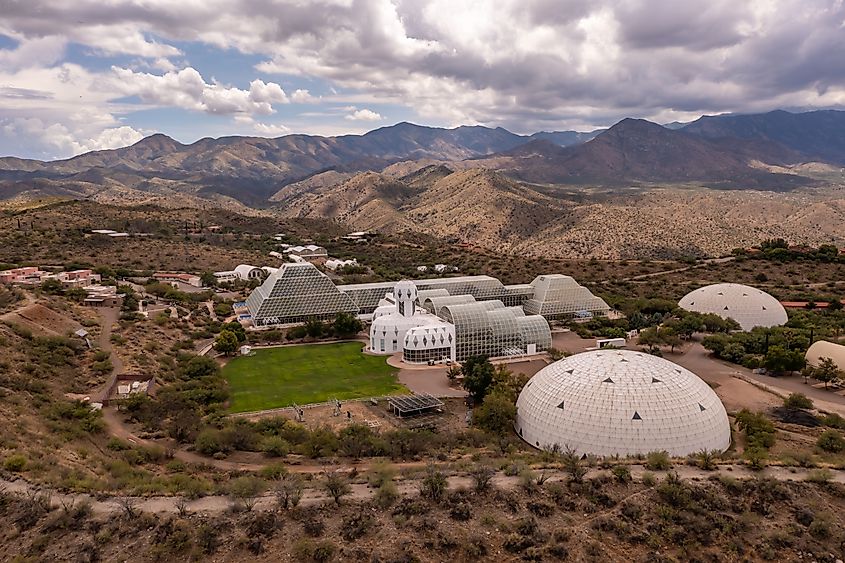 Biosphere 2 building, part of the University of Arizona campus.