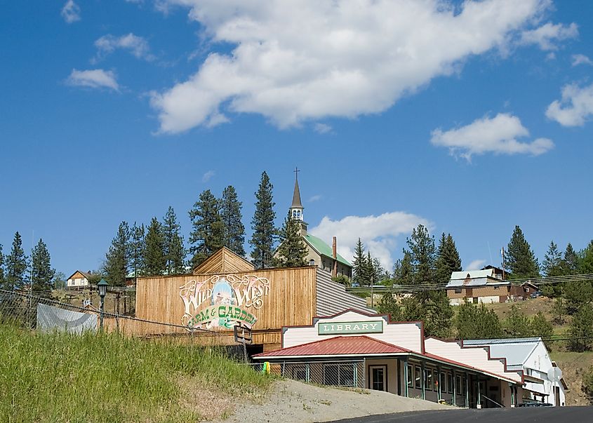 Library, Wild West Farm and Garden, and Catholic church in Republic.