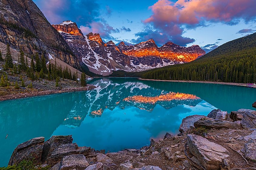 Moraine Lake in Banff National Park, Alberta, Canada.