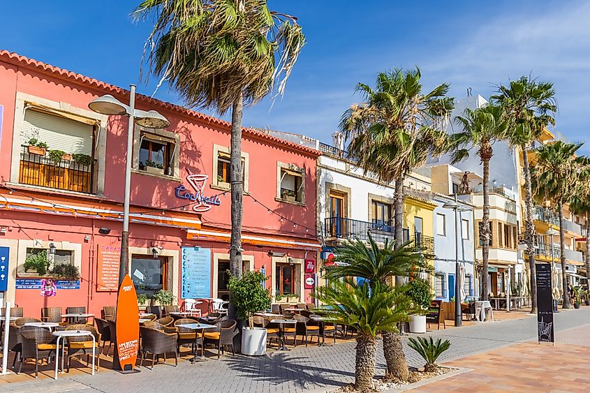 Cocktail bar at the boulevard in Javea, Spain.