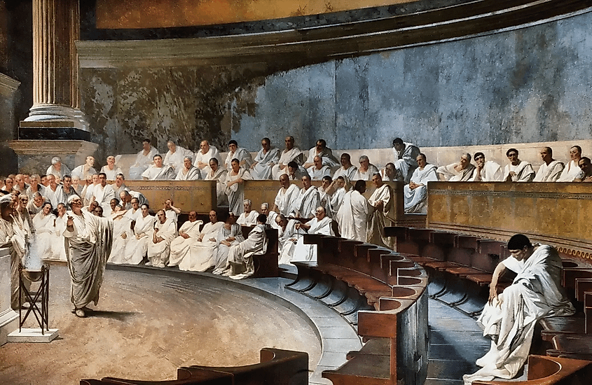 Representation of a sitting of the Roman senate