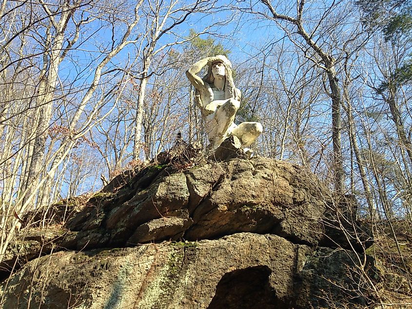 Statue of Teedyuscung in the northern part of Wissahickon Valley State Park