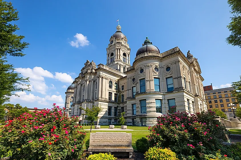The Vanderburgh County Courthouse in Evansville.