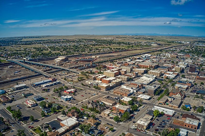 Aerial view of Cheyenne, Wyoming