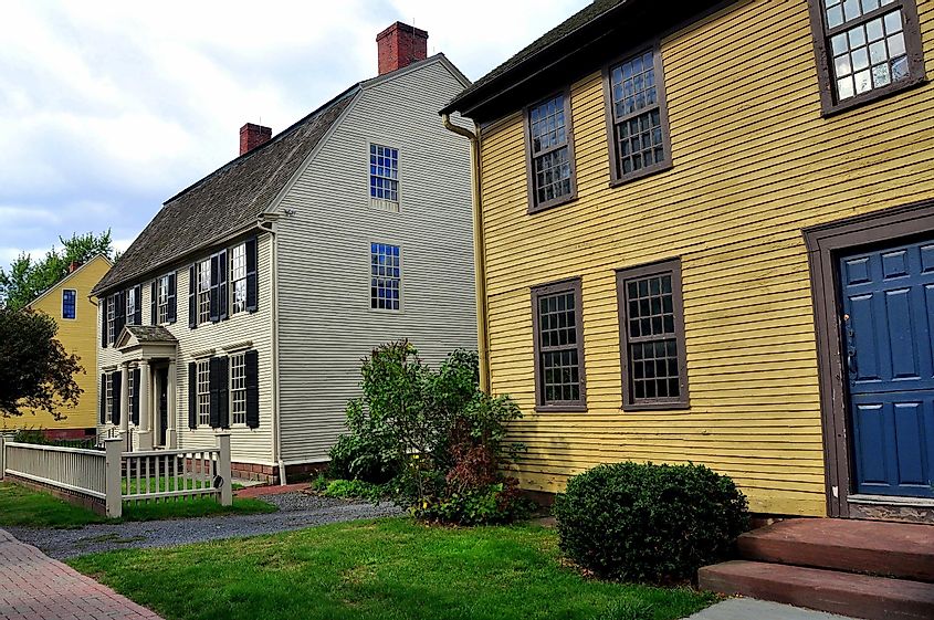 Left to right - the 1766 Silas Deane House, the 1752 Joseph Webb House, and the 1788-89 Isaac Stevens House, via LEE SNIDER PHOTO IMAGES / Shutterstock.com