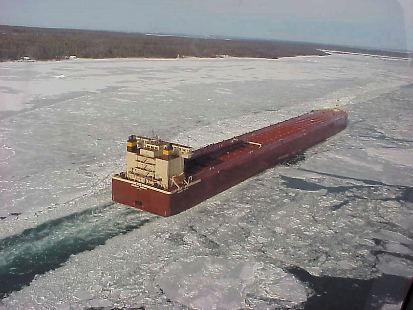 St. Marys River on mid-winter's day. 