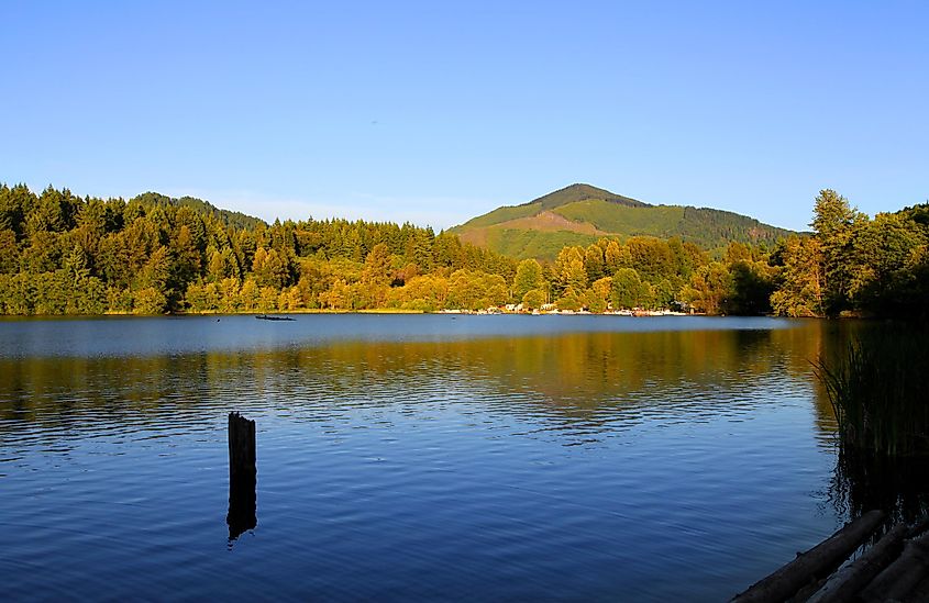 Mineral lake landscape in Washington state near Elbe