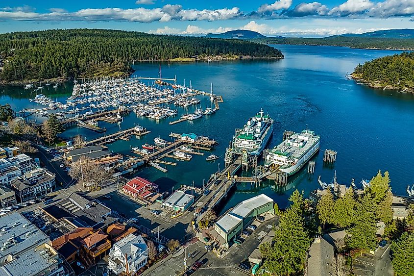 Aerial view of Friday Harbor, Washington