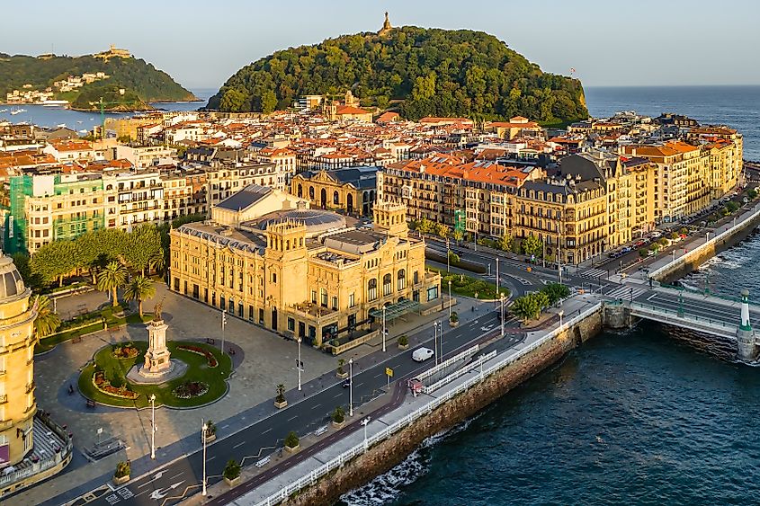 Aerial view of San Sebastian cityscape