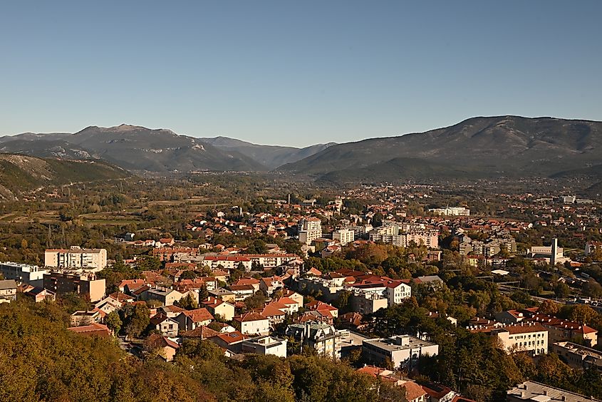 View of the city of Knin from the ancient fortress of Knin, Croatia