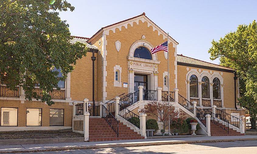 The old Blackwell Public Library in Blackwell, Oklahoma