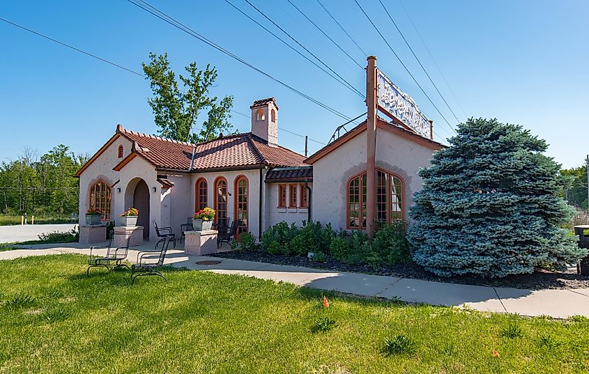 A train station in Beverly Shores, Indiana