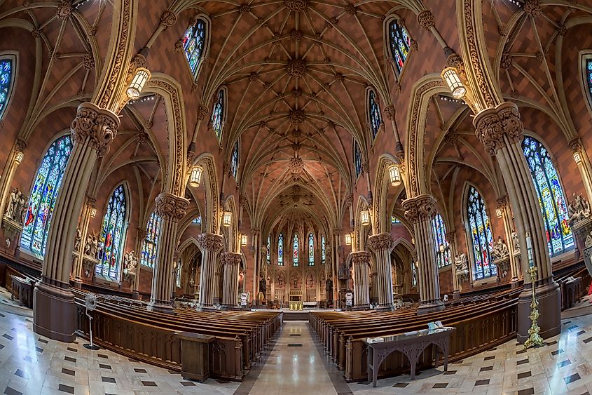 Inside the the Cathedral of the Immaculate Conception in Albany, New York