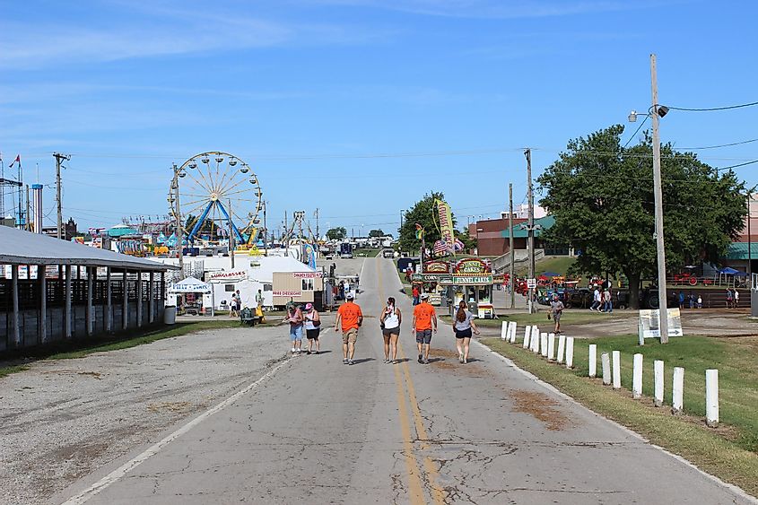 Scene from Missouri State Fair in Summer Time beneath Mostly Blue Sky, via Jon Kraft / Shutterstock.com